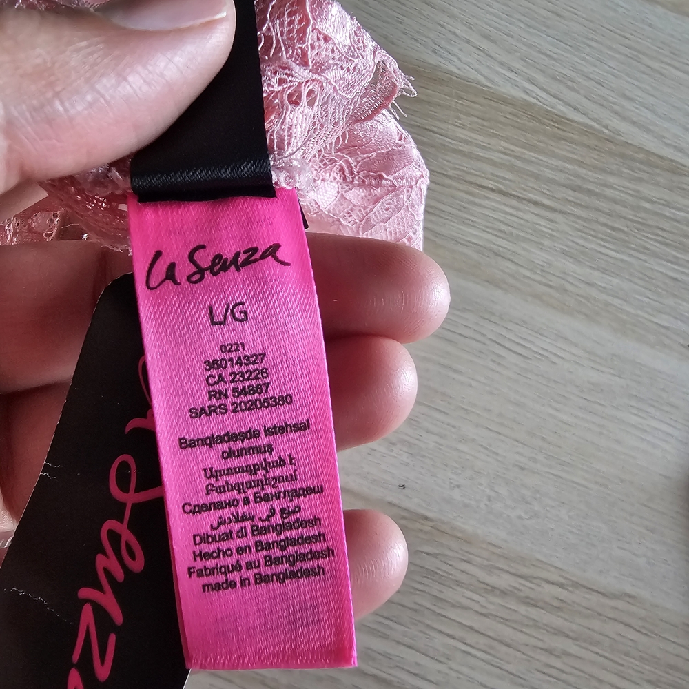 NWT La SENZA Pink Lace Bralette Size L - Picture 4 of 4